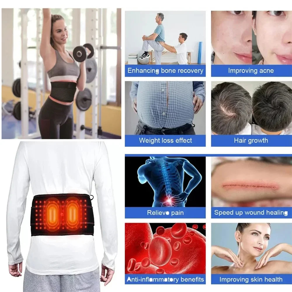 NEW 120 LEDs Red Light Belt 660nm&850nm Infrared Light Therapy Pad for Body Fatigue Deep Therapy for Back Knee Hands Feet Relief