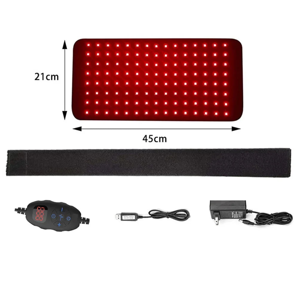 NEW 120 LEDs Red Light Belt 660nm&850nm Infrared Light Therapy Pad for Body Fatigue Deep Therapy for Back Knee Hands Feet Relief