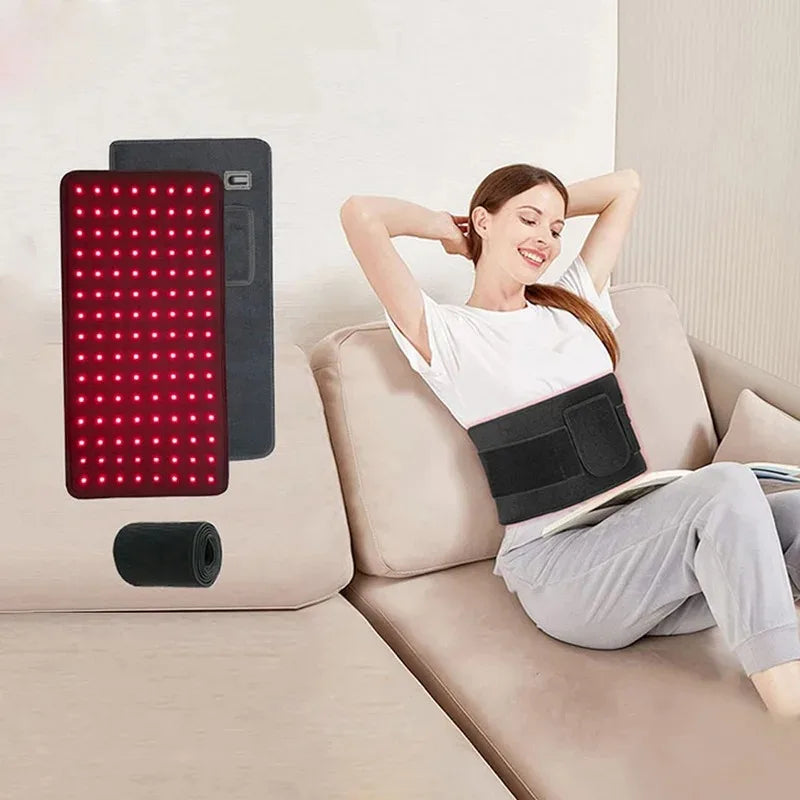 NEW 120 LEDs Red Light Belt 660nm&850nm Infrared Light Therapy Pad for Body Fatigue Deep Therapy for Back Knee Hands Feet Relief