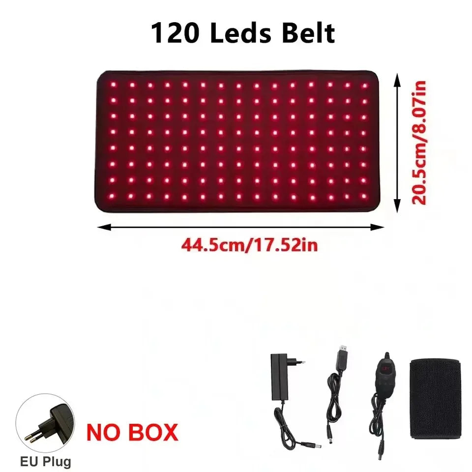 NEW 120 LEDs Red Light Belt 660nm&850nm Infrared Light Therapy Pad for Body Fatigue Deep Therapy for Back Knee Hands Feet Relief