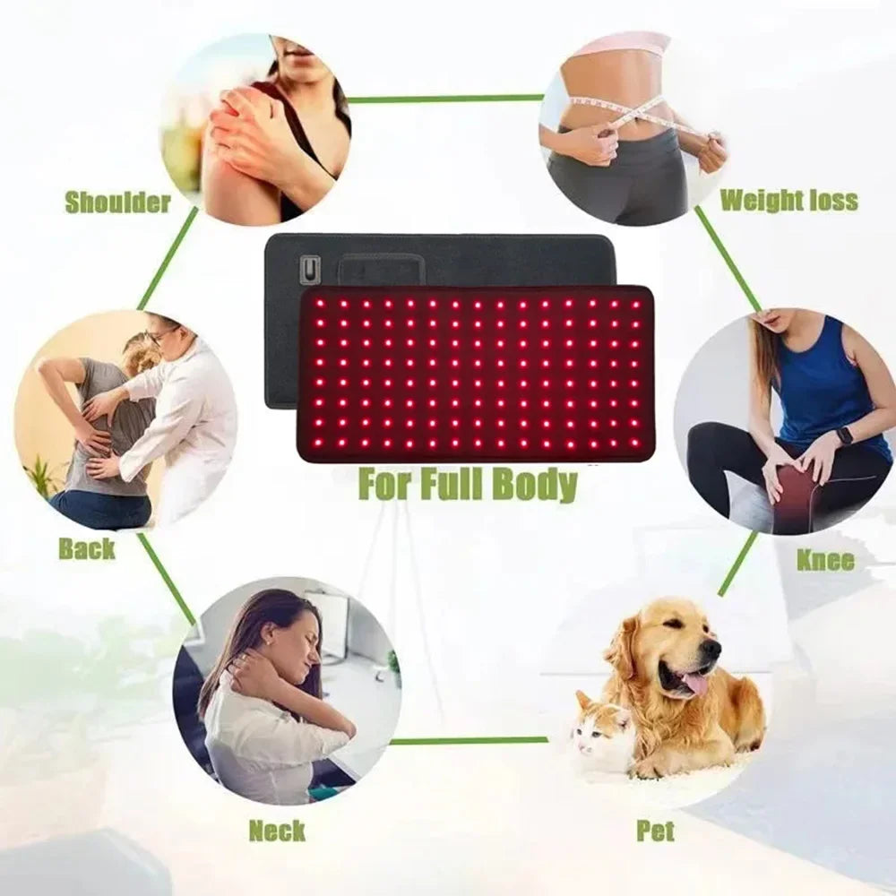 NEW 120 LEDs Red Light Belt 660nm&850nm Infrared Light Therapy Pad for Body Fatigue Deep Therapy for Back Knee Hands Feet Relief