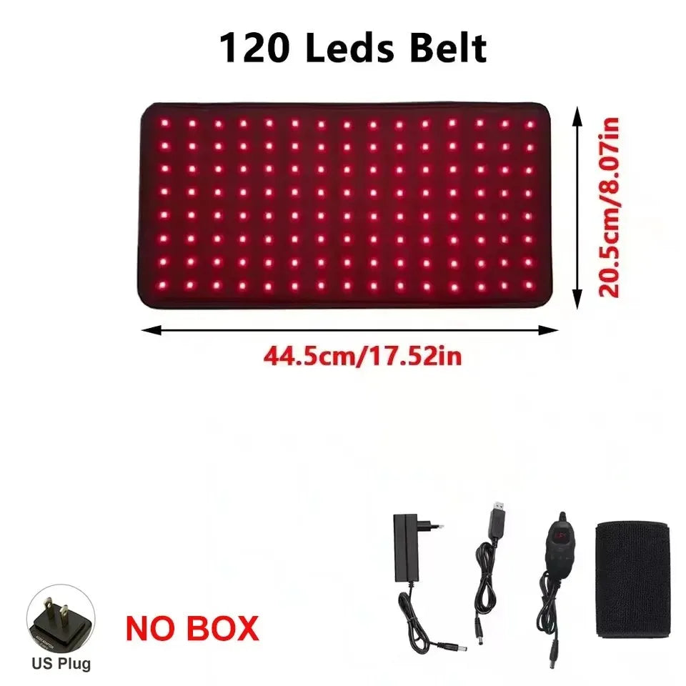 NEW 120 LEDs Red Light Belt 660nm&850nm Infrared Light Therapy Pad for Body Fatigue Deep Therapy for Back Knee Hands Feet Relief