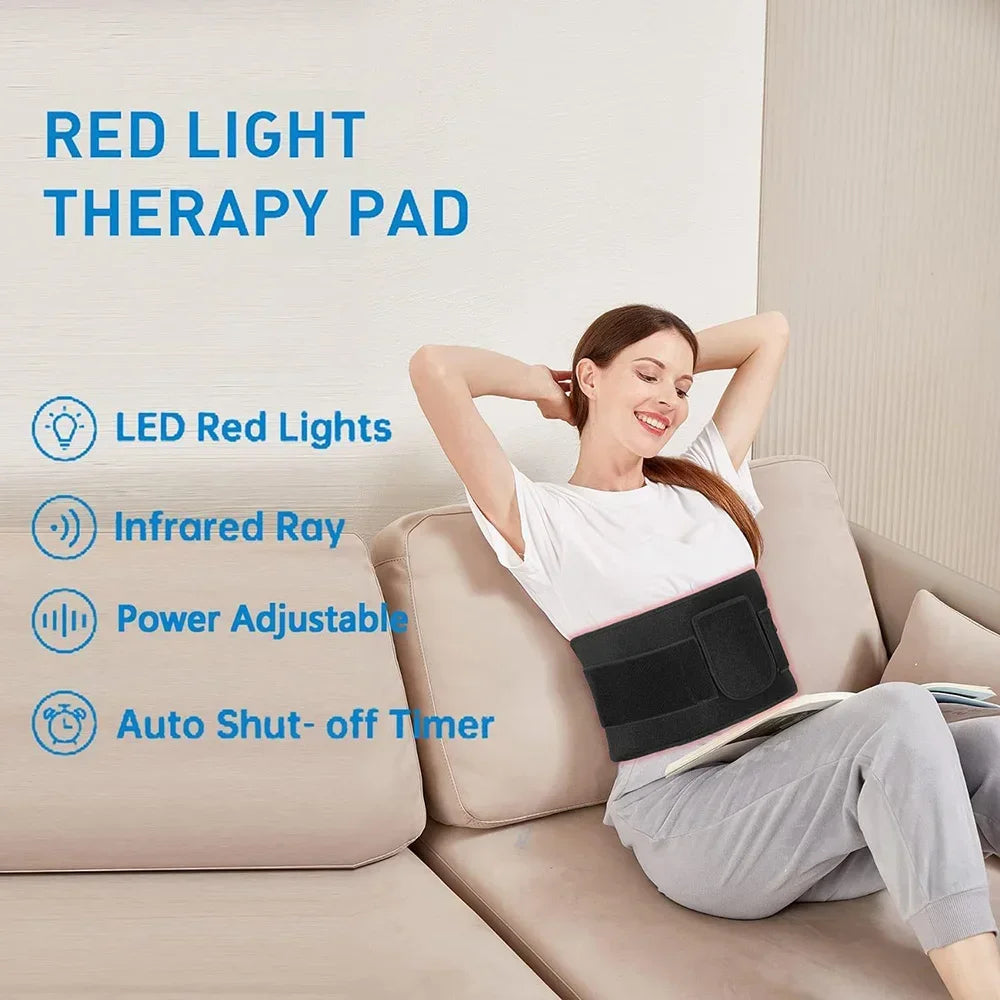 NEW 120 LEDs Red Light Belt 660nm&850nm Infrared Light Therapy Pad for Body Fatigue Deep Therapy for Back Knee Hands Feet Relief